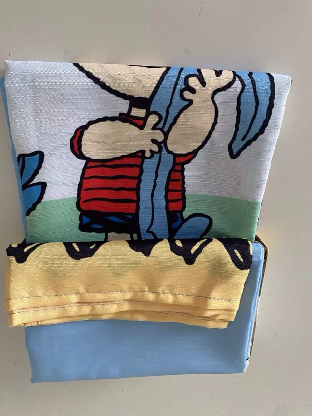 Peanuts Snoopy Woodstock Fabric Shower Curtain 72x 72‎ Doghouse Whole Gang NEW